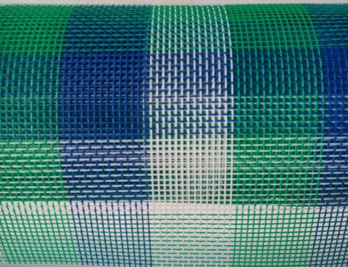 Blue color Textilene is PVC Coated Polyester Mesh fabric for use in outdoor Venues 2