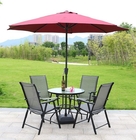 China Tabla y sillas de los muebles del jardín del verano fijadas con la sombra de Sun del parasol compañía