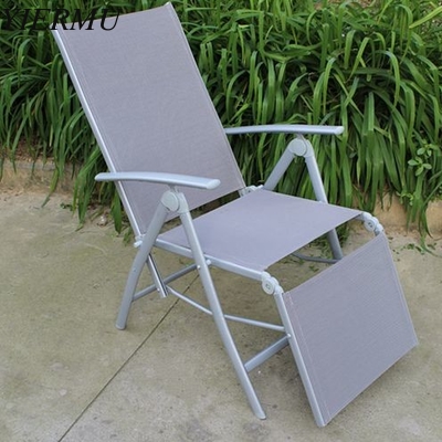 silla plegable al aire libre del brazo de la tela de malla del textilene de la honda del hierro también como cama