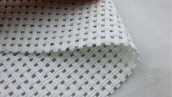 White Color Textilene® Fabric In Pvc Coated Polyester Mesh Fabrics 0